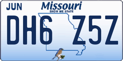 MO license plate DH6Z5Z