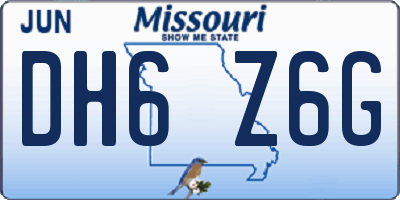 MO license plate DH6Z6G