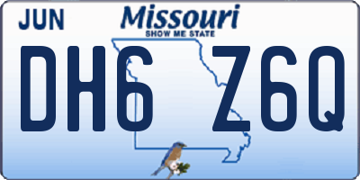 MO license plate DH6Z6Q
