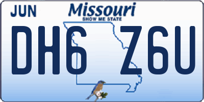 MO license plate DH6Z6U