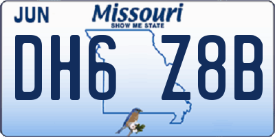 MO license plate DH6Z8B
