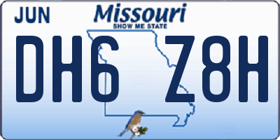 MO license plate DH6Z8H