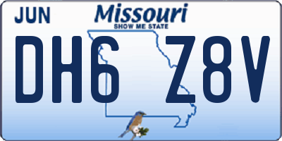 MO license plate DH6Z8V