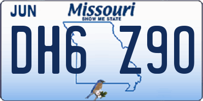 MO license plate DH6Z9O