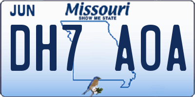 MO license plate DH7A0A