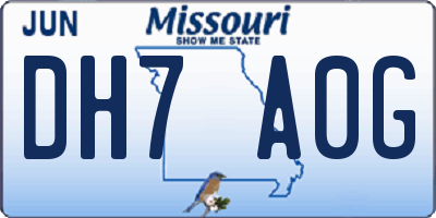 MO license plate DH7A0G