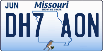MO license plate DH7A0N