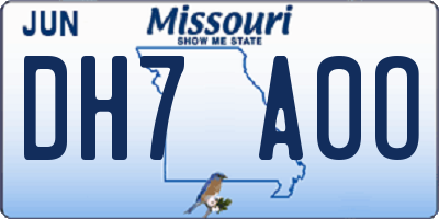 MO license plate DH7A0O