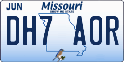 MO license plate DH7A0R