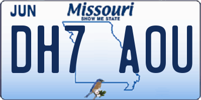 MO license plate DH7A0U
