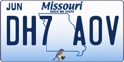 MO license plate DH7A0V