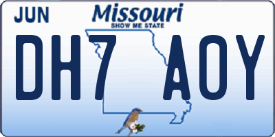 MO license plate DH7A0Y