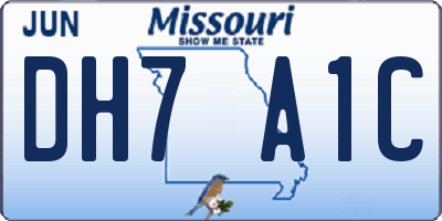 MO license plate DH7A1C