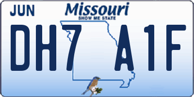 MO license plate DH7A1F
