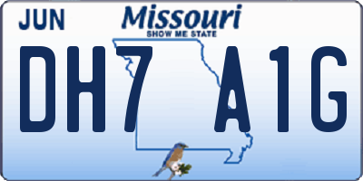 MO license plate DH7A1G