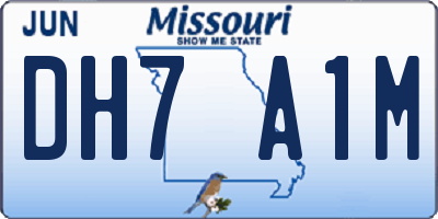 MO license plate DH7A1M