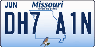 MO license plate DH7A1N