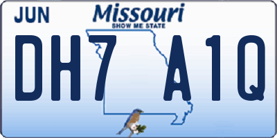 MO license plate DH7A1Q