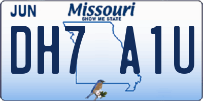 MO license plate DH7A1U