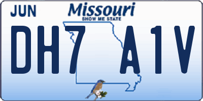 MO license plate DH7A1V