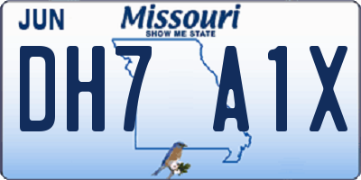 MO license plate DH7A1X