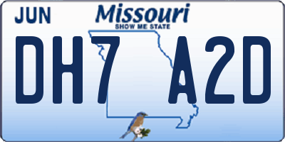 MO license plate DH7A2D