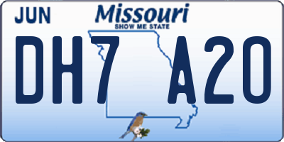 MO license plate DH7A2O