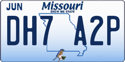 MO license plate DH7A2P