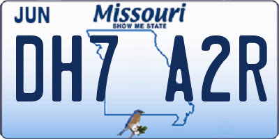 MO license plate DH7A2R