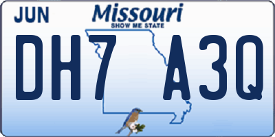 MO license plate DH7A3Q