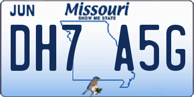 MO license plate DH7A5G
