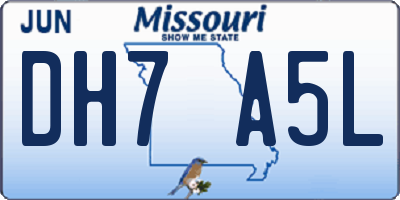 MO license plate DH7A5L