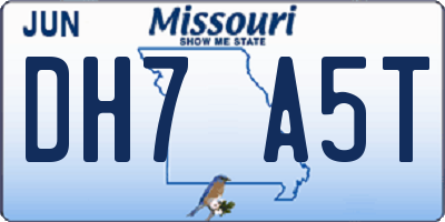 MO license plate DH7A5T