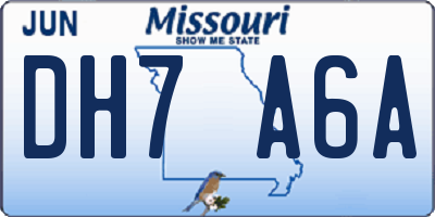 MO license plate DH7A6A