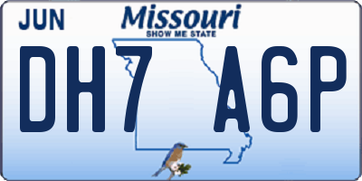 MO license plate DH7A6P