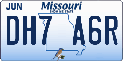 MO license plate DH7A6R