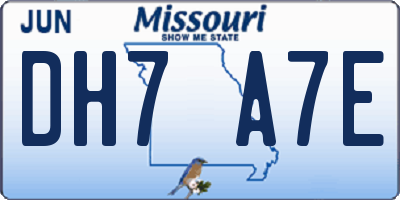 MO license plate DH7A7E