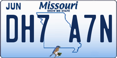 MO license plate DH7A7N