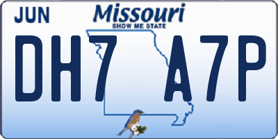 MO license plate DH7A7P