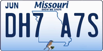 MO license plate DH7A7S