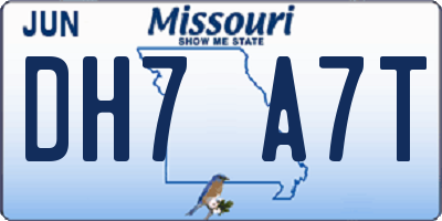 MO license plate DH7A7T