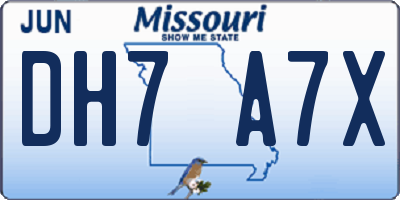 MO license plate DH7A7X