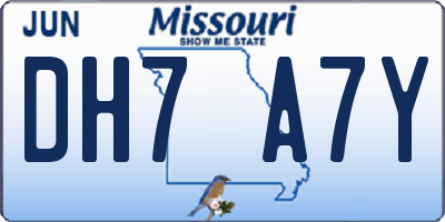 MO license plate DH7A7Y