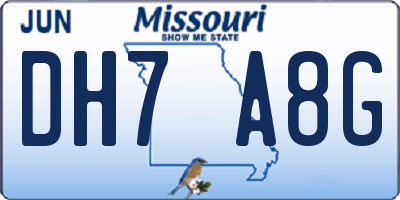 MO license plate DH7A8G