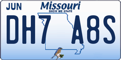 MO license plate DH7A8S