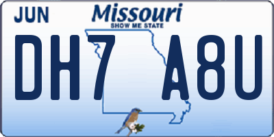 MO license plate DH7A8U