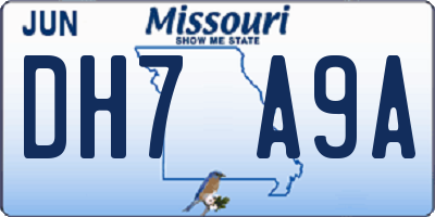 MO license plate DH7A9A