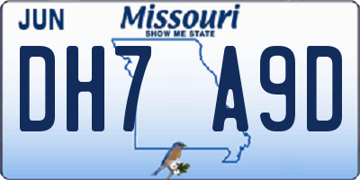 MO license plate DH7A9D