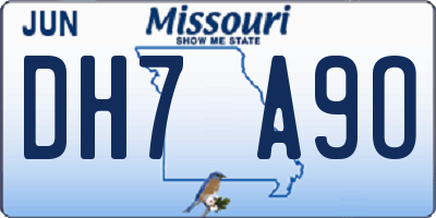MO license plate DH7A9O