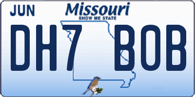MO license plate DH7B0B